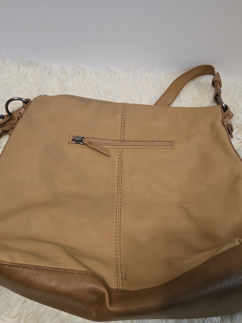The Sak Leather Tassel Shoulder Bag in Tan - Picture 9 of 10